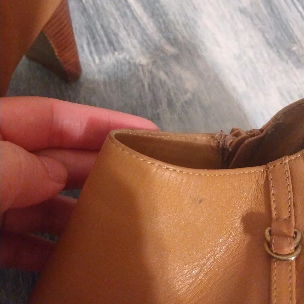 Jennifer Moore tan ankle booties